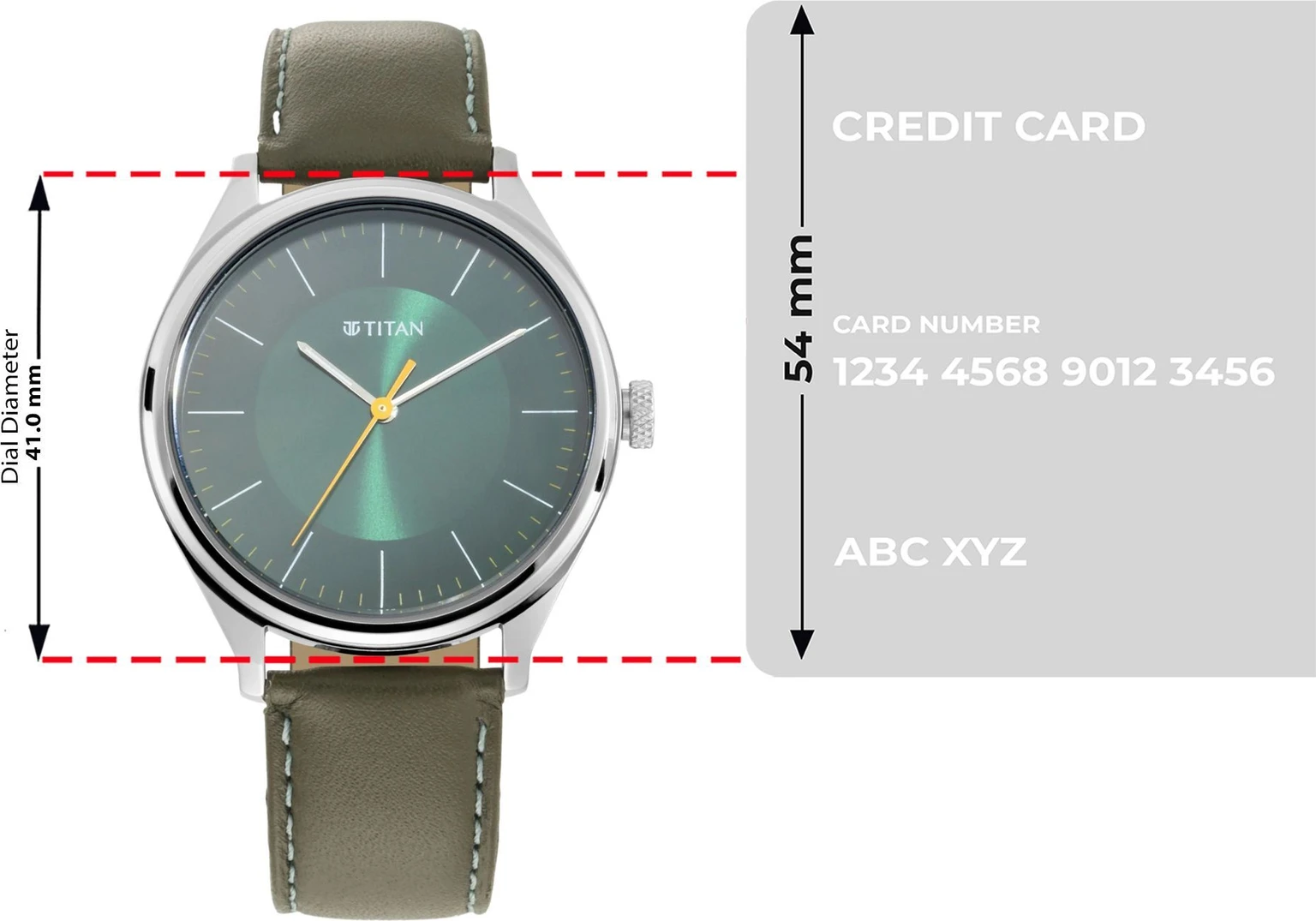 Titan Workwear Green Dial Olive Green LeatherStrap Analog Watch - For Men NP1802SL04 - Image 3