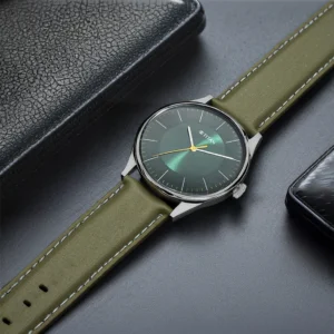 Titan Workwear Green Dial Olive Green LeatherStrap Analog Watch - For Men NP1802SL04