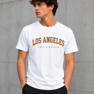 Men Typography Round Neck Cotton Blend White T-Shirt