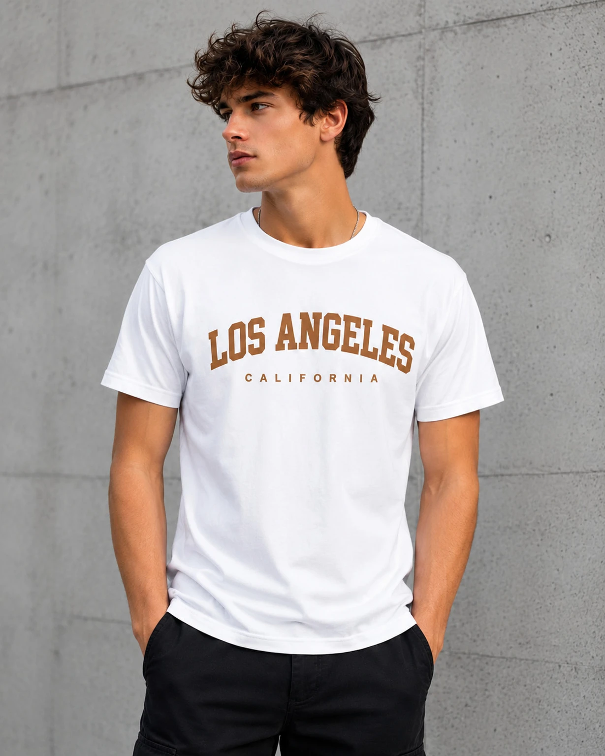 Men Typography Round Neck Cotton Blend White T-Shirt